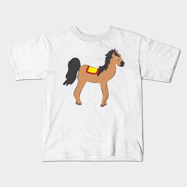 Cute horse Kids T-Shirt by Alekvik